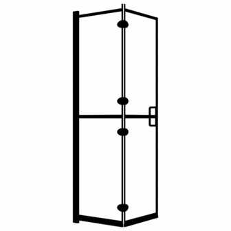 Douchewand inklapbaar 100x140 cm ESG zwart 2