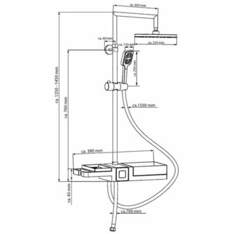 SCH&Uuml;TTE Regendoucheset BLUEPERL chroomkleurig 6