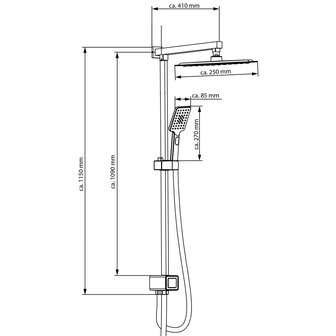 SCH&Uuml;TTE Regendoucheset SILVER RAIN chroomkleurig 2