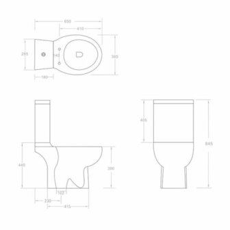 Toilet rond afvoer onder keramiek zwart 9