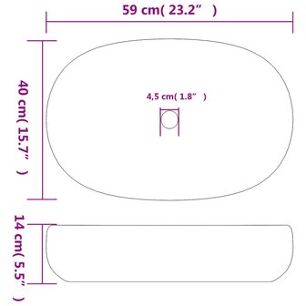 Opzetwasbak ovaal 59x40x14 cm keramiek zwart en blauw 8