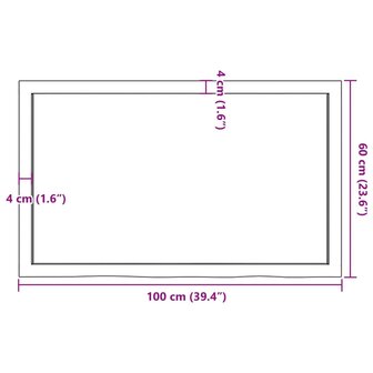 Wastafelblad 100x60x(2-6) cm behandeld massief hout lichtbruin 9