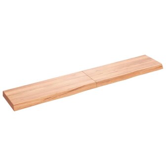 Wastafelblad 160x30x(2-6) cm behandeld massief hout lichtbruin 2