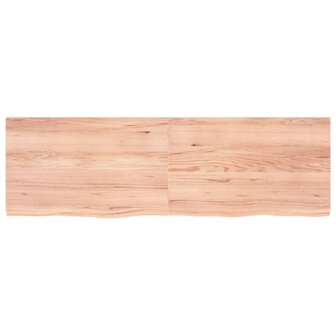 Wastafelblad 160x50x(2-4) cm behandeld massief hout lichtbruin 3