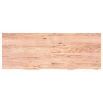 Wastafelblad 160x60x(2-6) cm behandeld massief hout lichtbruin 3