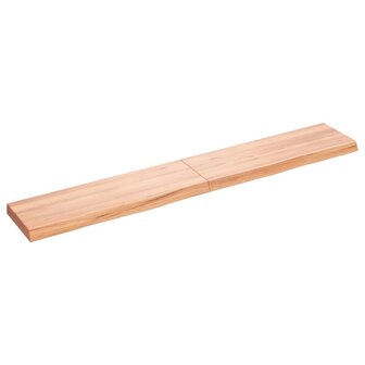 Wastafelblad 180x30x(2-6) cm behandeld massief hout lichtbruin 2