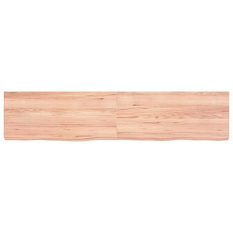 Wastafelblad 180x40x(2-6) cm behandeld massief hout lichtbruin 3