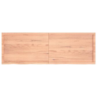 Wastafelblad 180x60x(2-6) cm behandeld massief hout lichtbruin 4