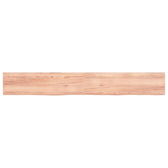 Wastafelblad 220x30x(2-6) cm behandeld massief hout lichtbruin 3