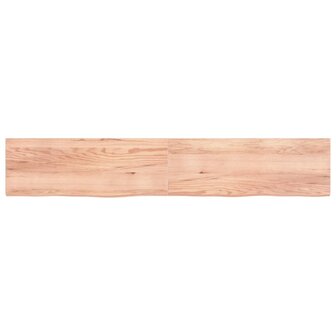 Wastafelblad 220x40x(2-4) cm behandeld massief hout lichtbruin 3