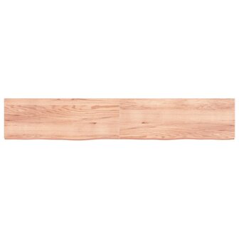 Wastafelblad 220x40x(2-6) cm behandeld massief hout lichtbruin 3