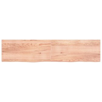 Wastafelblad 220x50x(2-4) cm behandeld massief hout lichtbruin 3