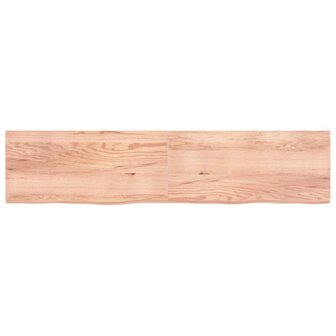 Wastafelblad 220x50x(2-6) cm behandeld massief hout lichtbruin 3