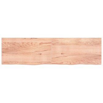 Wastafelblad 220x60x(2-4) cm behandeld massief hout lichtbruin 3