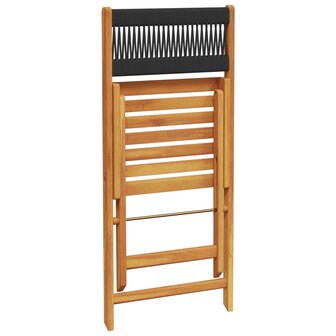 Bistrostoelen 2 st massief acaciahout en polypropeen zwart 8