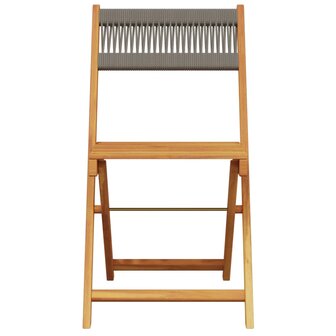 Bistrostoelen 2 st massief acaciahout en polypropeen grijs 5