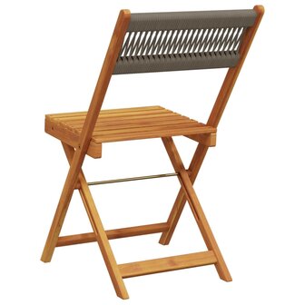 Bistrostoelen 2 st massief acaciahout en polypropeen grijs 7