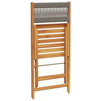 Bistrostoelen 2 st massief acaciahout en polypropeen grijs 8