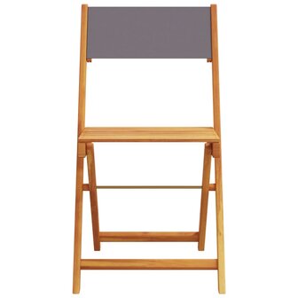 Bistrostoelen 2 st massief acaciahout en stof antracietkleurig 5