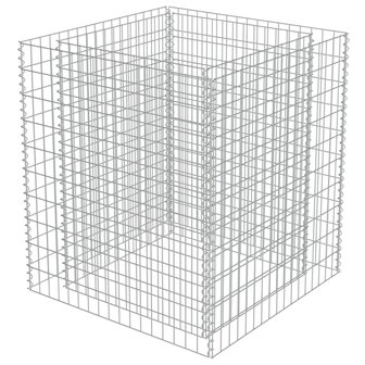 Gabion plantenbak verhoogd 90x90x100 cm gegalvaniseerd staal 3