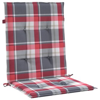 Tuinstoelkussens 4 st 100x50x3 cm oxford stof ruitpatroon rood 3