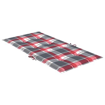 Tuinstoelkussens 4 st 100x50x3 cm oxford stof ruitpatroon rood 5