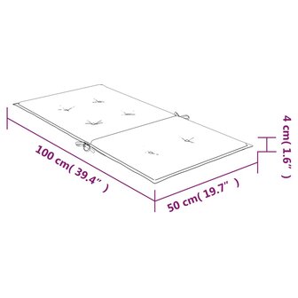 Stoelkussens 2 st lage rug stof roze 9