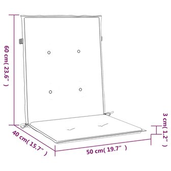 Tuinstoelkussens lage rug 2 st 100x50x3 cm oxford stof rood 9