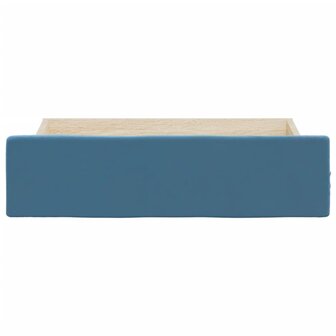 Bedlades 2 st bewerkt hout en fluweel blauw 4