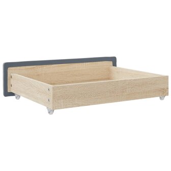 Opberglades bed 2 st bewerkt hout en fluweel donkergrijs 6