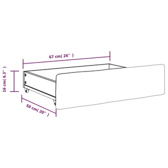 Opberglades bed 2 st bewerkt hout en fluweel donkergrijs 8