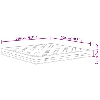 Binnenveringmatras middelhard 200x200 cm King Size 7