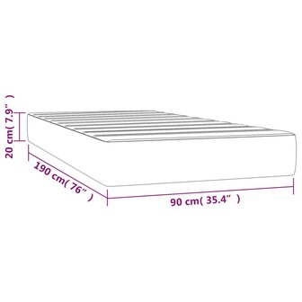 Pocketveringmatras 90x190x20 cm stof donkerbruin 7