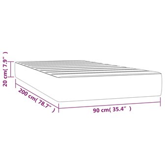 Pocketveringmatras 90x200x20 cm stof donkerbruin 7