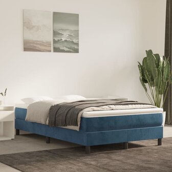 Pocketveringmatras 120x200x20 cm fluweel donkerblauw 1