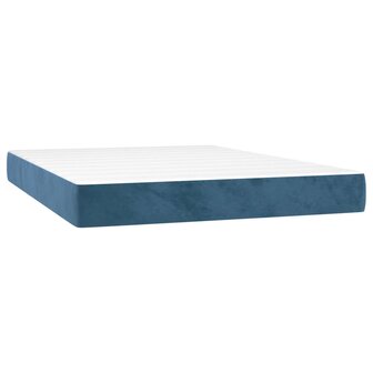 Pocketveringmatras 140x190x20 cm fluweel donkerblauw 2