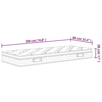 Pocketveringmatras middelhard-plus 80x200 cm 9