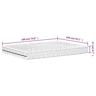 Schuimmatras hardheid H2 H3 140x190 cm wit 8