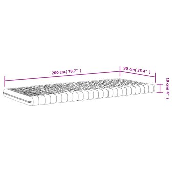 Schuimmatras 7 zones hardheid 20 ILD 90x200 cm wit 8