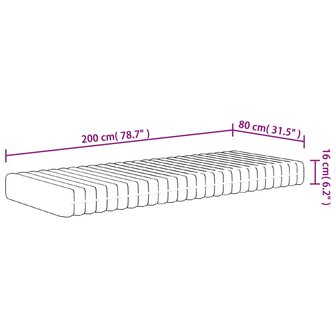 Schuimmatras middelzacht 80x200 cm 9