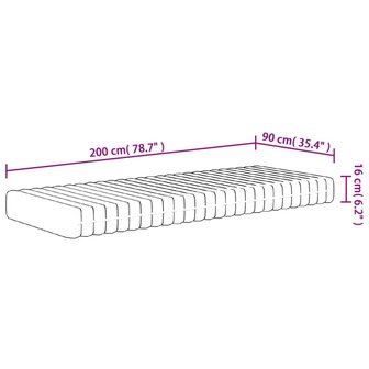 Schuimmatras middelzacht 90x200 cm 9