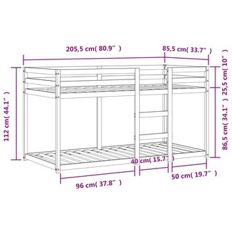 Stapelbed massief grenenhout wasbruin 80x200 cm 9