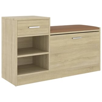 Schoenenbank 94,5x31x57 cm spaanplaat sonoma eikenkleurig 2