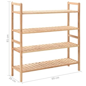 Schoenenrek 69x26x81 cm massief walnotenhout 6