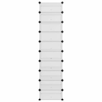 Schoenenrek 44x32x174 cm polypropeen transparant 3