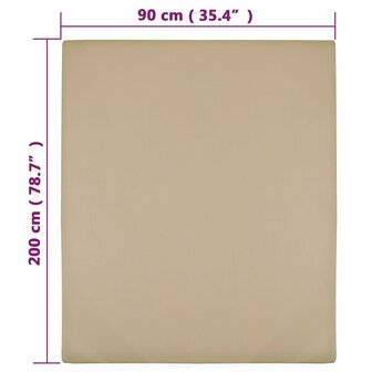 Hoeslakens jersey 2 st 90x200 cm katoen taupe 4