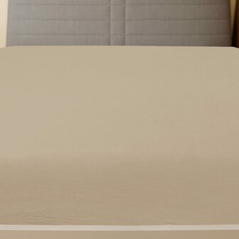 Hoeslaken jersey 160x200 cm katoen taupe 2