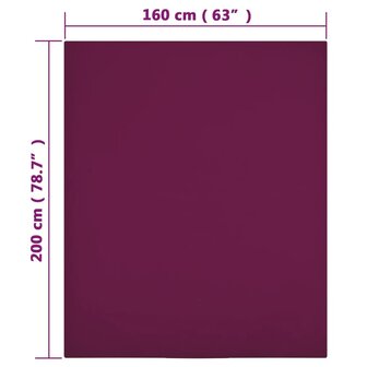 Hoeslaken jersey 160x200 cm katoen bordeauxrood 4