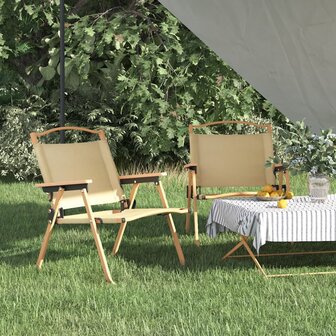 Campingstoelen 2 st 54x43x59 cm oxford stof beige 1