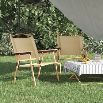 Campingstoelen 2 st 54x55x78 cm oxford stof beige 1